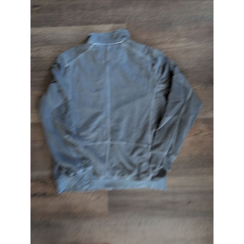 Calvin Klein Full Zip Mock Neck Jersey Jacket Gray Tag Large Fit Medium Y2k Vtg - Picture 10 of 16